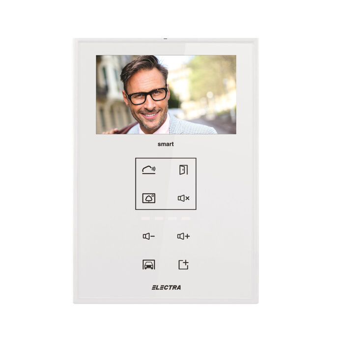 Videointerfon de interior Electra Smart VTM.4S083.ELWTL, ecran 4.3 inch, aparent, alb Videointerfon de interior Electra Smart VTM.4S083.ELWTL, ecran 4.3 inch, aparent, alb