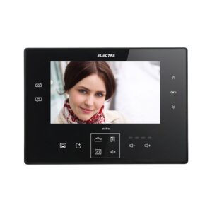 Videointerfon de interior Electra VTE.7S133.ELBTL, 100 fotografii, tastatura touch iluminata, 5 melodii apel, aparent , negru Videointerfon de interior Electra VTE.7S133.ELBTL, 100 fotografii, tastatura touch iluminata, 5 melodii apel, aparent , negru