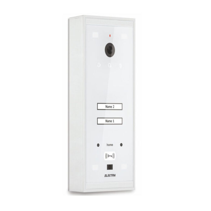 Videointerfon de exterior Electra VPM.02S03.ELWH4, RFID, 2 familii, aparent, 4 fire Videointerfon de exterior Electra VPM.02S03.ELWH4, RFID, 2 familii, aparent, 4 fire