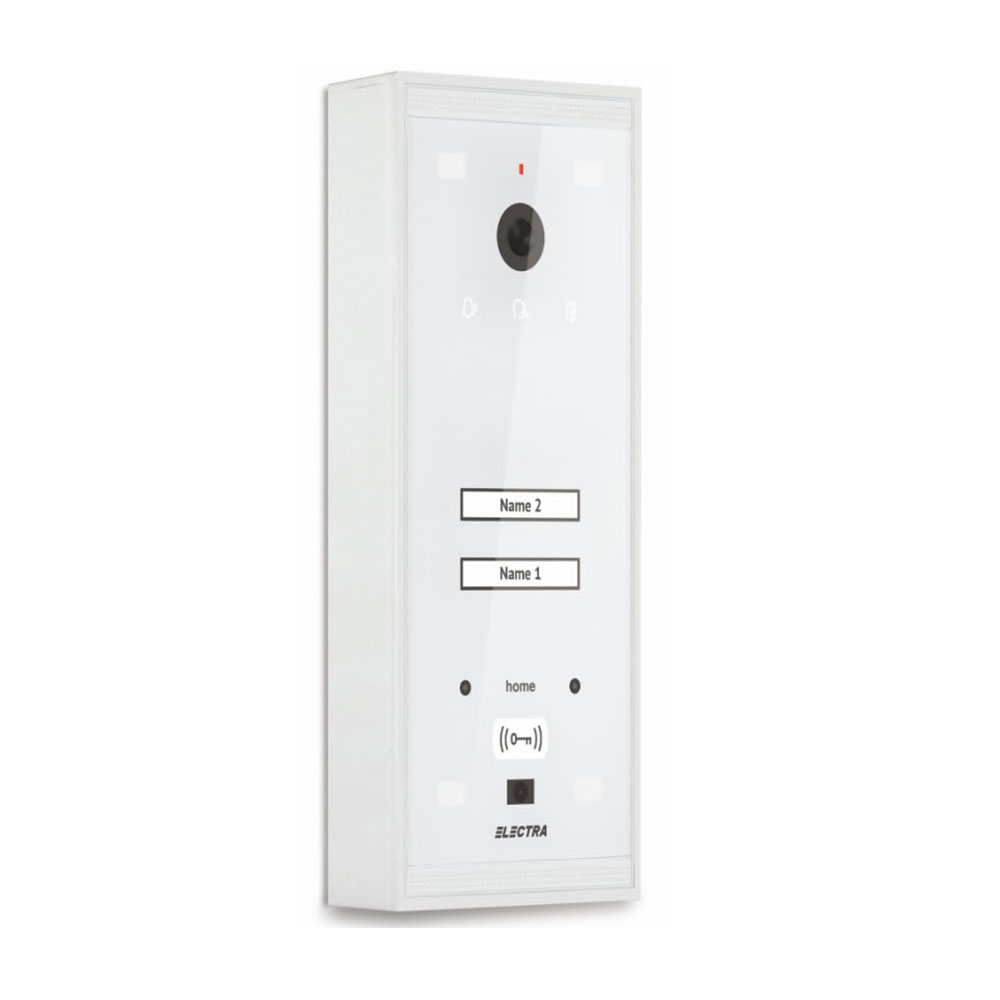 Videointerfon de exterior Electra VPM.02S03.ELWH4, RFID, 2 familii, aparent, 4 fire Videointerfon de exterior Electra VPM.02S03.ELWH4, RFID, 2 familii, aparent, 4 fire