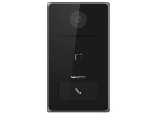 Videointerfon IP de exterior Hikvision DS-KV6133-WME1/FLUSH, 2 MP, difuzor incorporat, IP65, montaj incastrat, 2000 utilizatori, 10.000 carduri