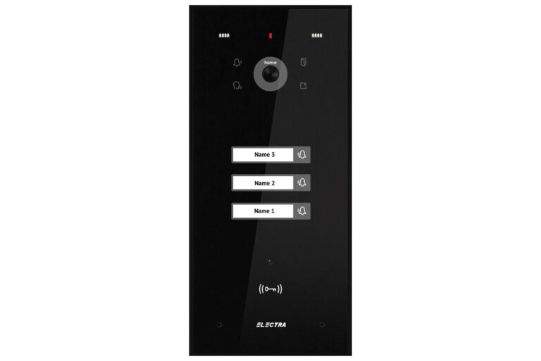 Post exterior videointerfon Electra VPH.03F03.ELBTL, 3 familii, montaj ingropat, IP44, negru