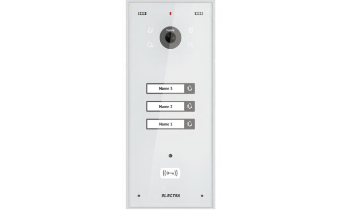 Post exterior videointerfon Electra VPH.03S03.ELWTL, 3 familii, montaj aparent, IP44, alb