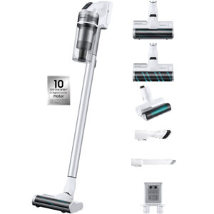 Aspirator vertical Samsung Jet 70 Complete VS15T7036R5/GE, 0.8 L, 410 W, 21.6 V, Afisaj LED, Acumulator Li-Ion, Perie Turbo Action, Filtru lavabil, Autonimie 40 min, Alb Aspirator vertical Samsung Jet 70 Complete VS15T7036R5/GE, 0.8 L, 410 W, 21.6 V, Afisaj LED, Acumulator Li-Ion, Perie Turbo Action, Filtru lavabil, Autonimie 40 min, Alb
