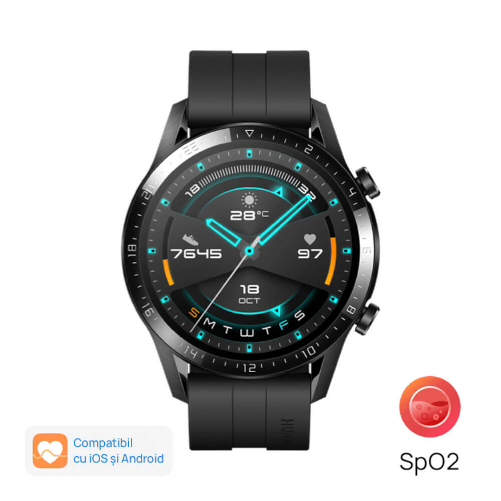 Smartwatch Huawei Watch GT 2, 46mm, Matte Black Smartwatch Huawei Watch GT 2, 46mm, Matte Black