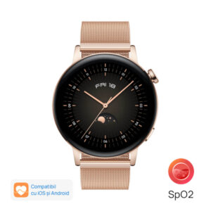 Smartwatch Huawei Watch GT 3 Milo-B19T, 42 mm, Elegant Gold Milanese Smartwatch Huawei Watch GT 3 Milo-B19T, 42 mm, Elegant Gold Milanese