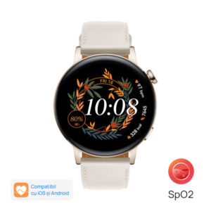 Smartwatch Huawei Watch GT 3 Milo-B19T Elegant Light Gold/ White Leather Strap Smartwatch Huawei Watch GT 3 Milo-B19T Elegant Light Gold/ White Leather Strap