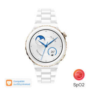 Smartwatch Huawei Watch GT 3 Pro, Ceramic Case, White Ceramic Strap Smartwatch Huawei Watch GT 3 Pro, Ceramic Case, White Ceramic Strap